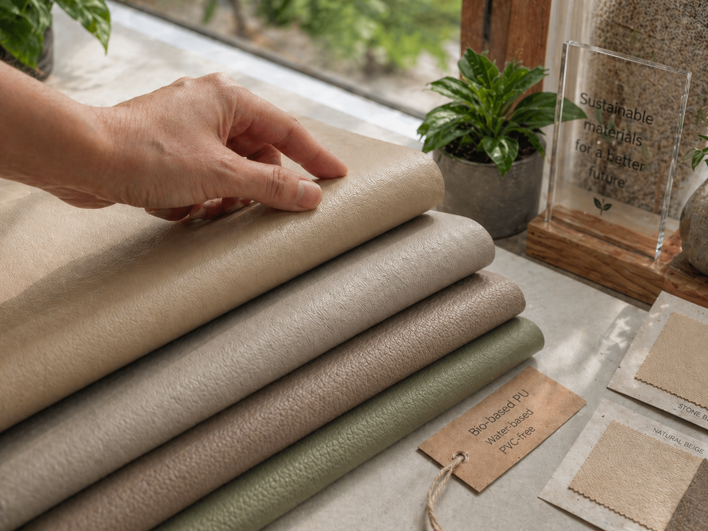 Sustainable eco-friendly synthetic leather